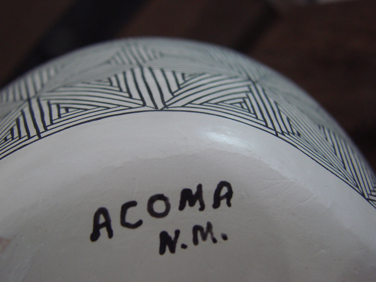 Native American Acoma Pueblo Fine Line Hand Painted Wedding Vase by D. Malie