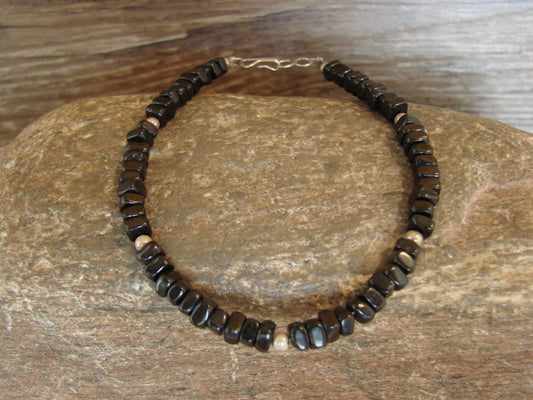 Native American Sterling Silver Onyx Stone Bracelet by Coriz