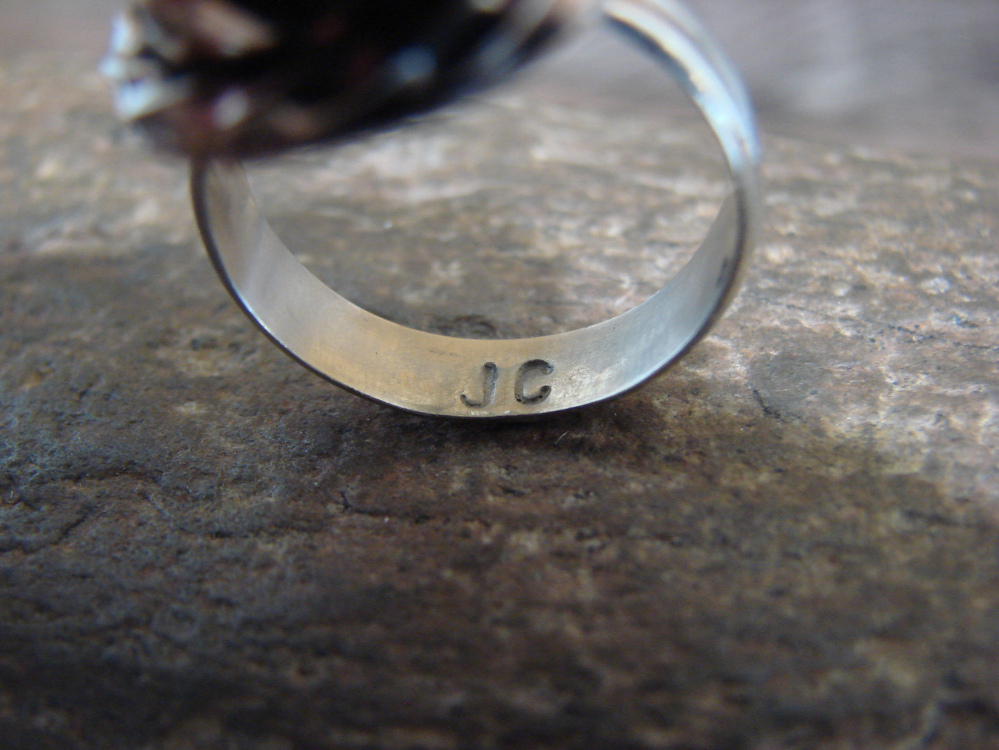 Native American Nickel Silver & Turquoise Ring Size 7.5 - Cleveland