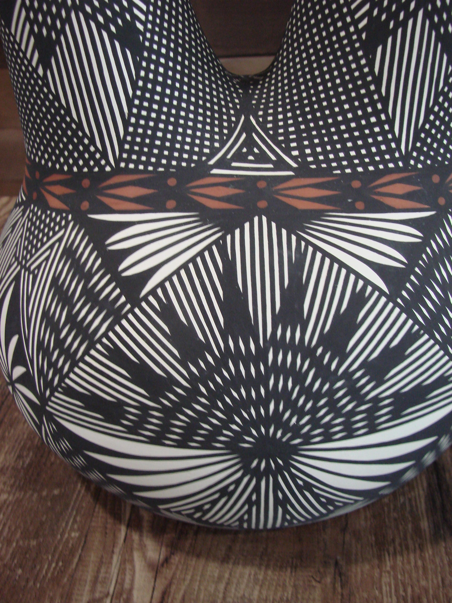 Native American Acoma Pueblo Fine Line Hand Painted Wedding Vase by Vallo