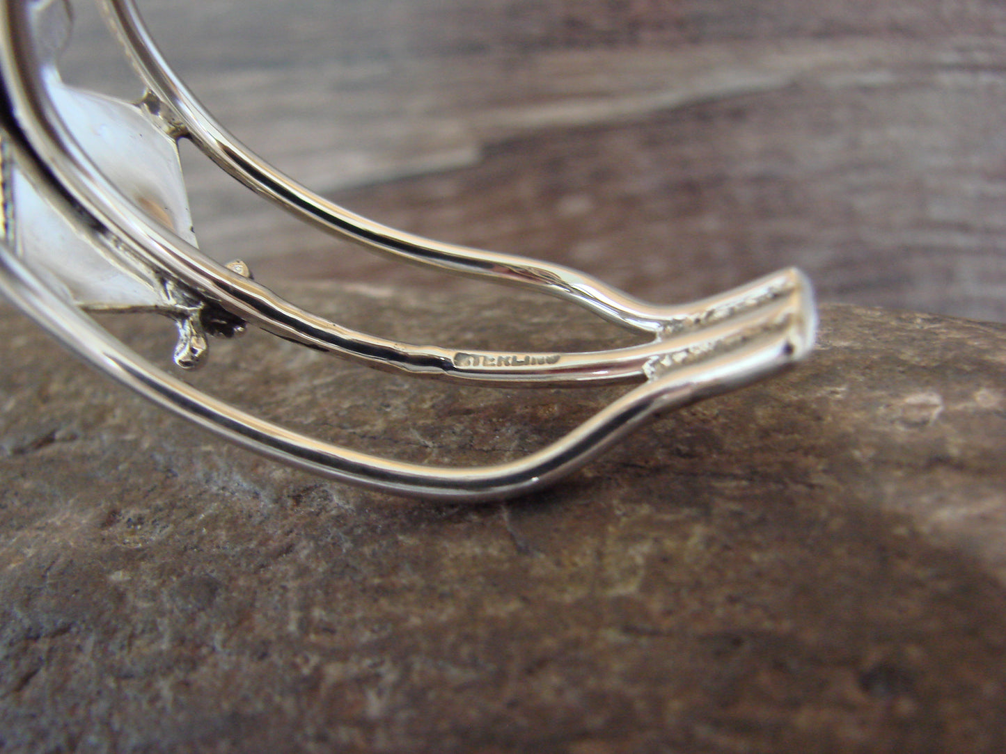 Native American Sterling Silver & Turquoise Row Bracelet by Smith