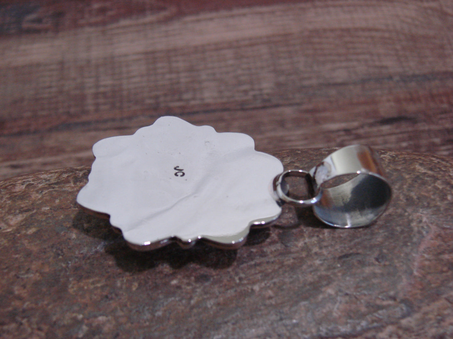 Native American Nickel Silver & Turquoise Pendant - Cleveland