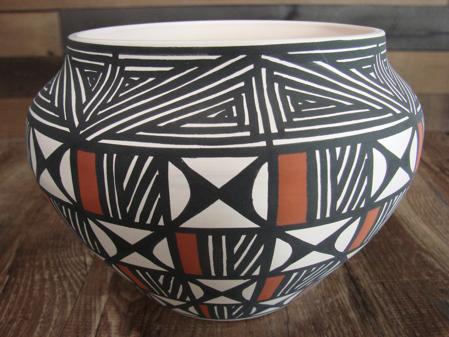 Native American Laguna Fine Line Hand Painted Pottery by DW