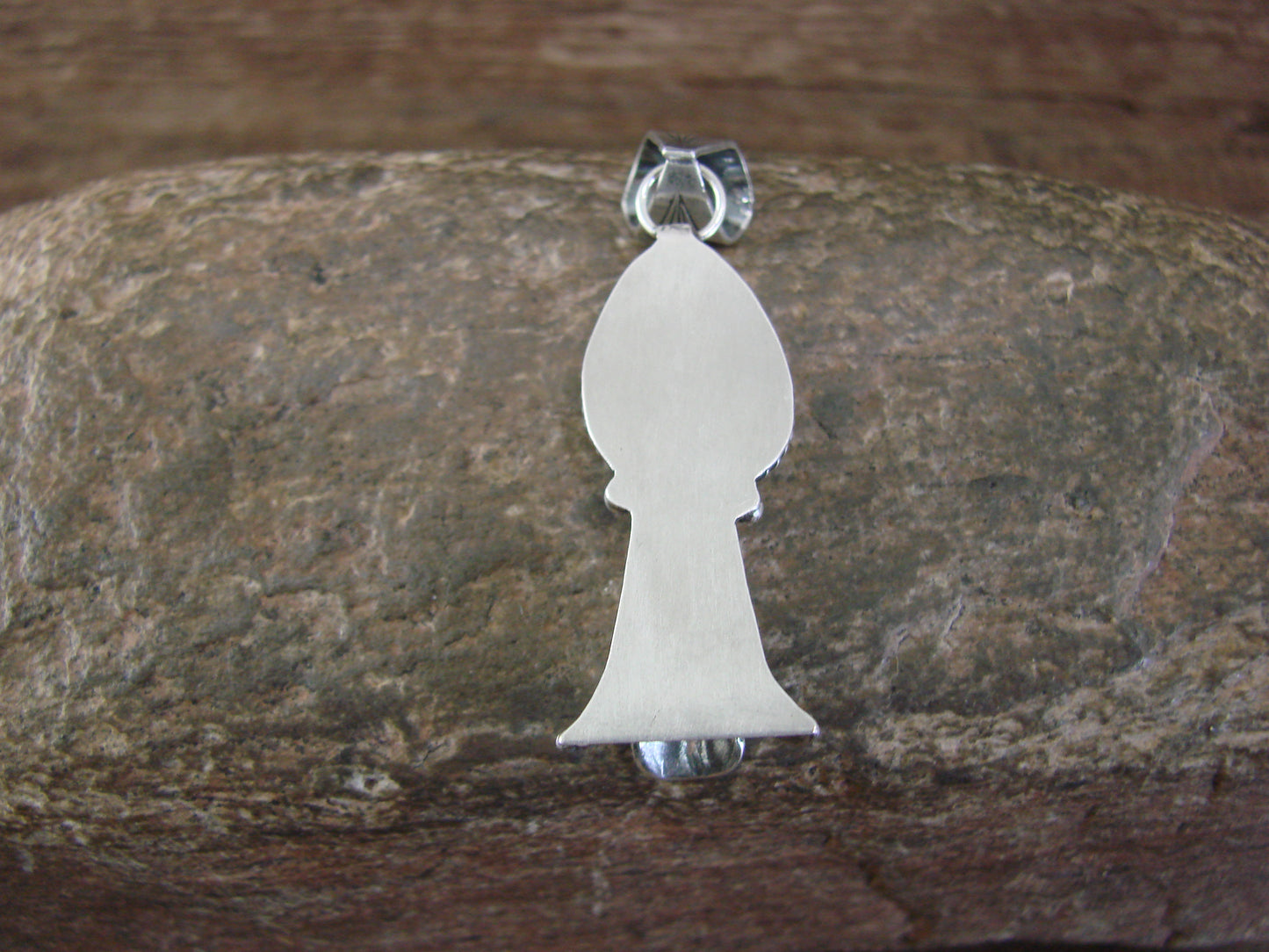 Native American Sterling Silver & Turquoise Squash Blossom Pendant by Betone