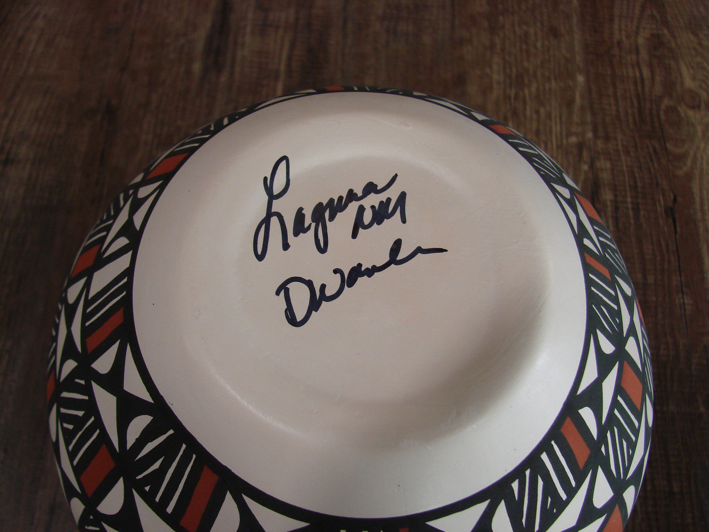 Native American Laguna Fine Line Hand Painted Pottery by DW
