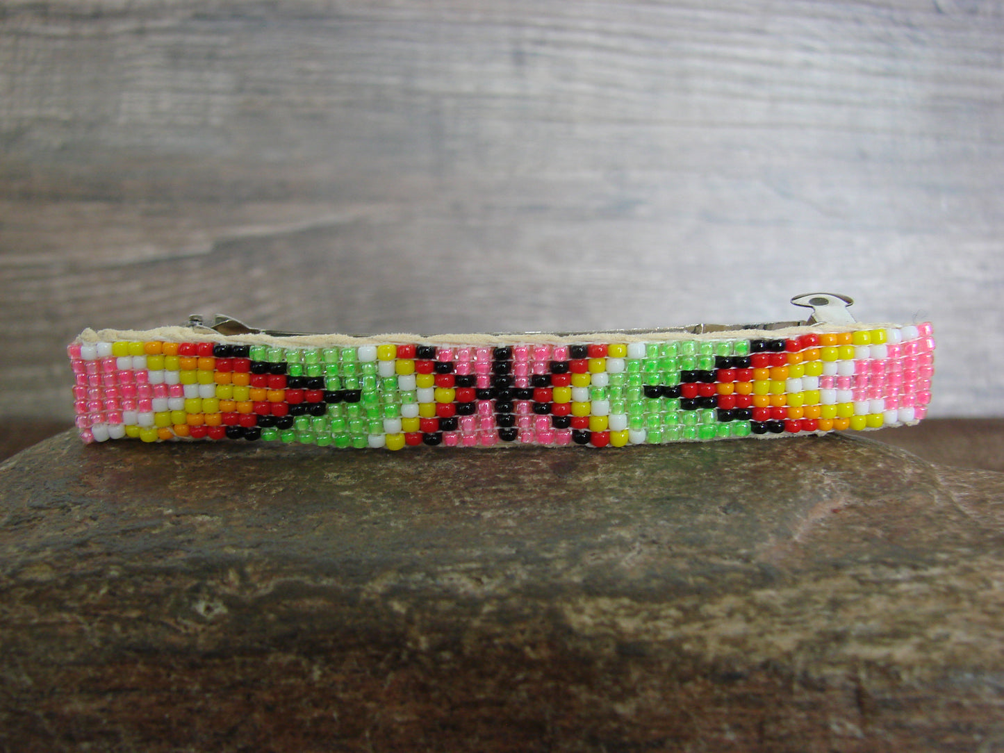 Native American Hand Beaded Hair Barrette by Cleveland
