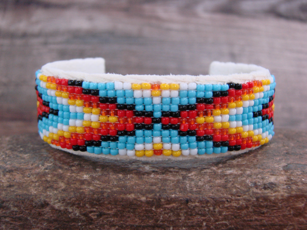Native American Hand Beaded 3/4" Bracelet by Cleveland