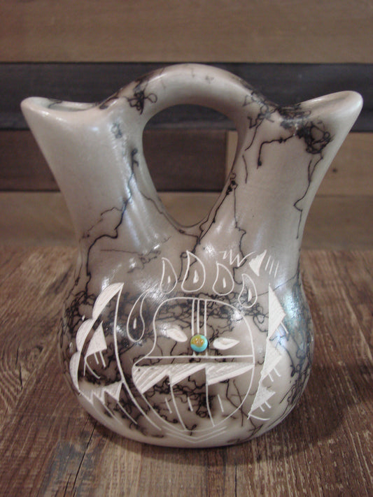 Native American Horse Hair Wedding Vase Pottery by Vail