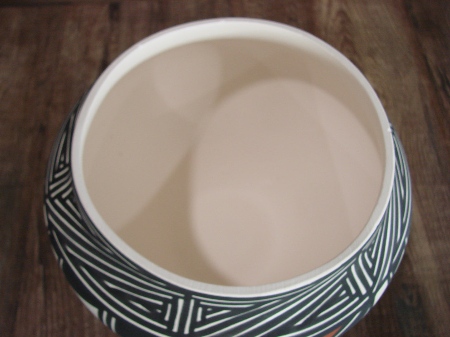 Native American Laguna Fine Line Hand Painted Pottery by B. Ortiz