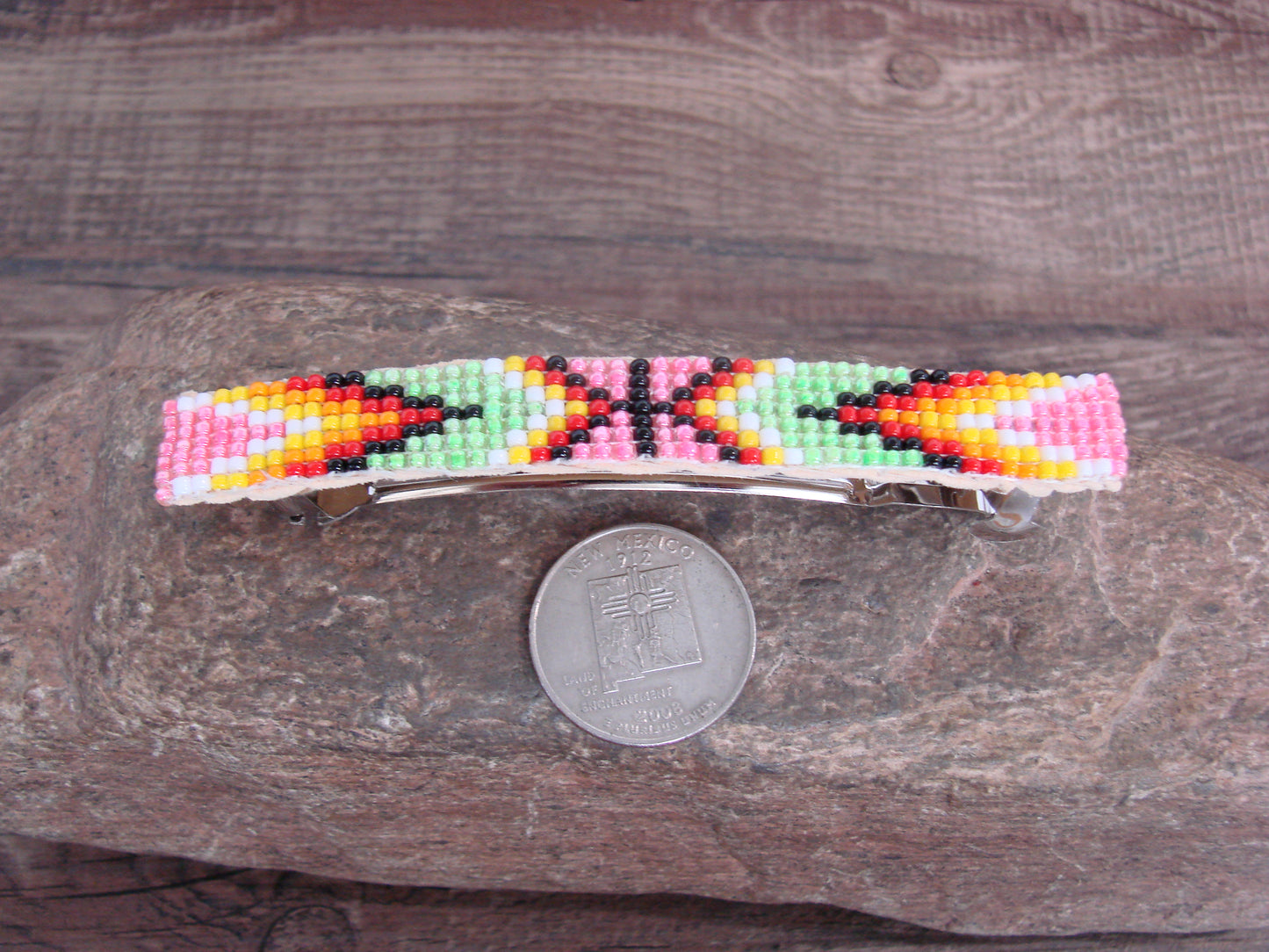 Native American Hand Beaded Hair Barrette by Cleveland