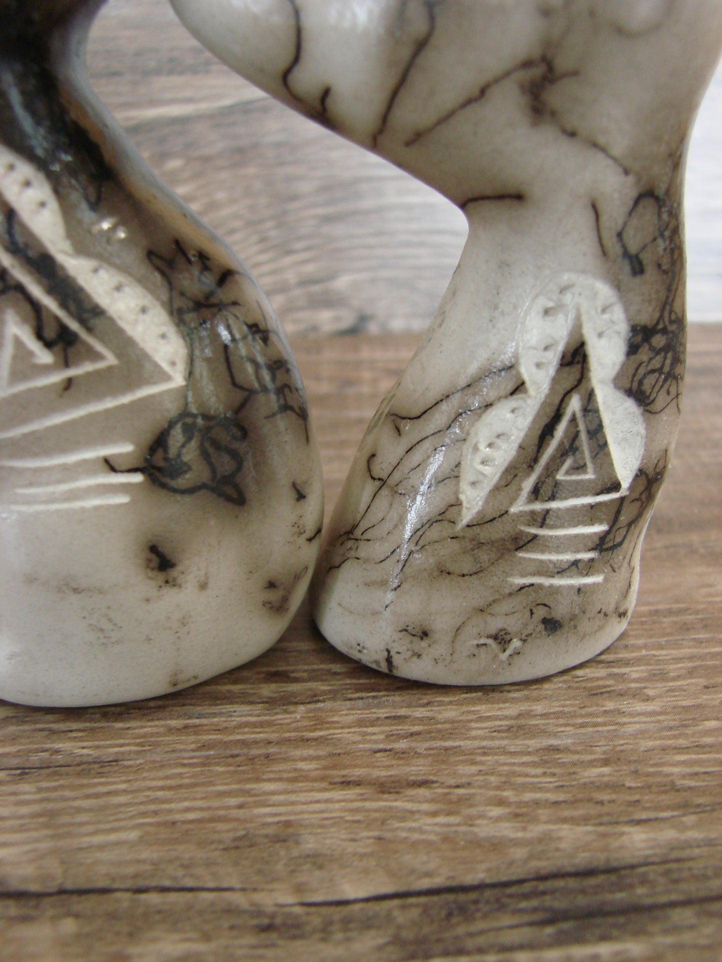 Native American Horse Hair Cat Pottery Set by Vail