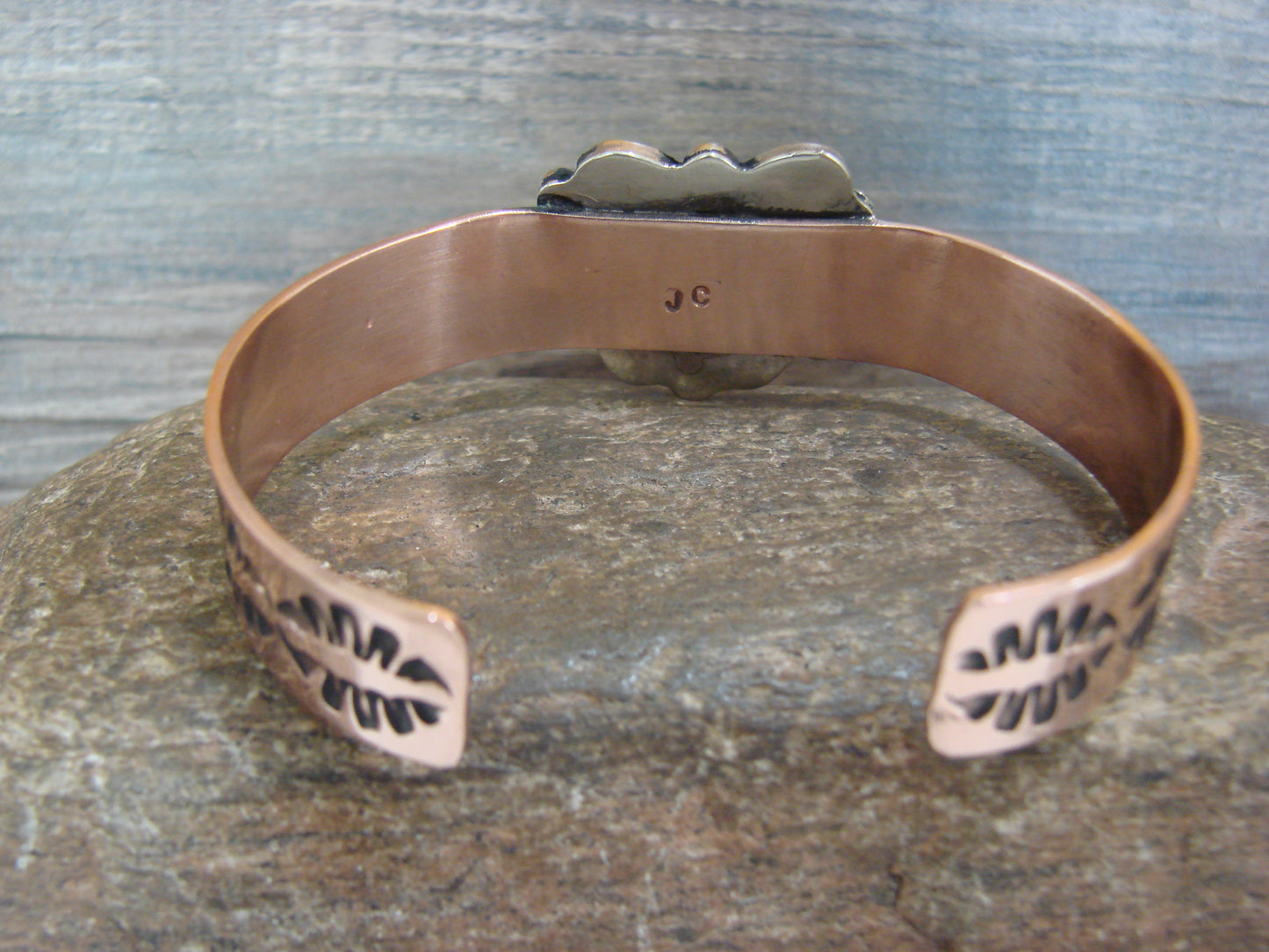 Native American Copper & Turquoise Bracelet by Cleveland