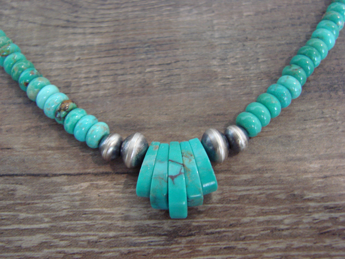 Native American Sterling Silver Turquoise & Navajo Pearl Link Necklace - John