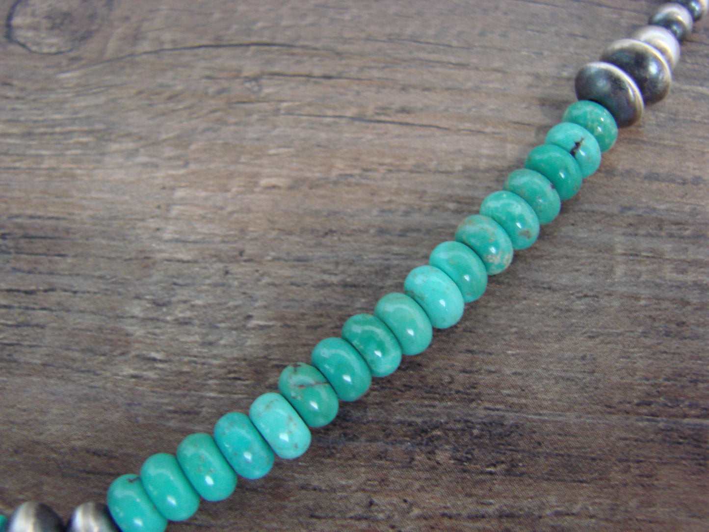 Native American Sterling Silver Turquoise & Navajo Pearl Link Necklace - John