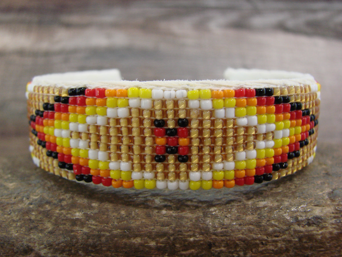 Native American Hand Beaded 3/4" Bracelet by Cleveland