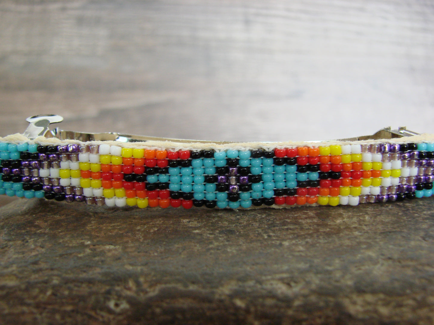 Native American Hand Beaded Hair Barrette by Cleveland