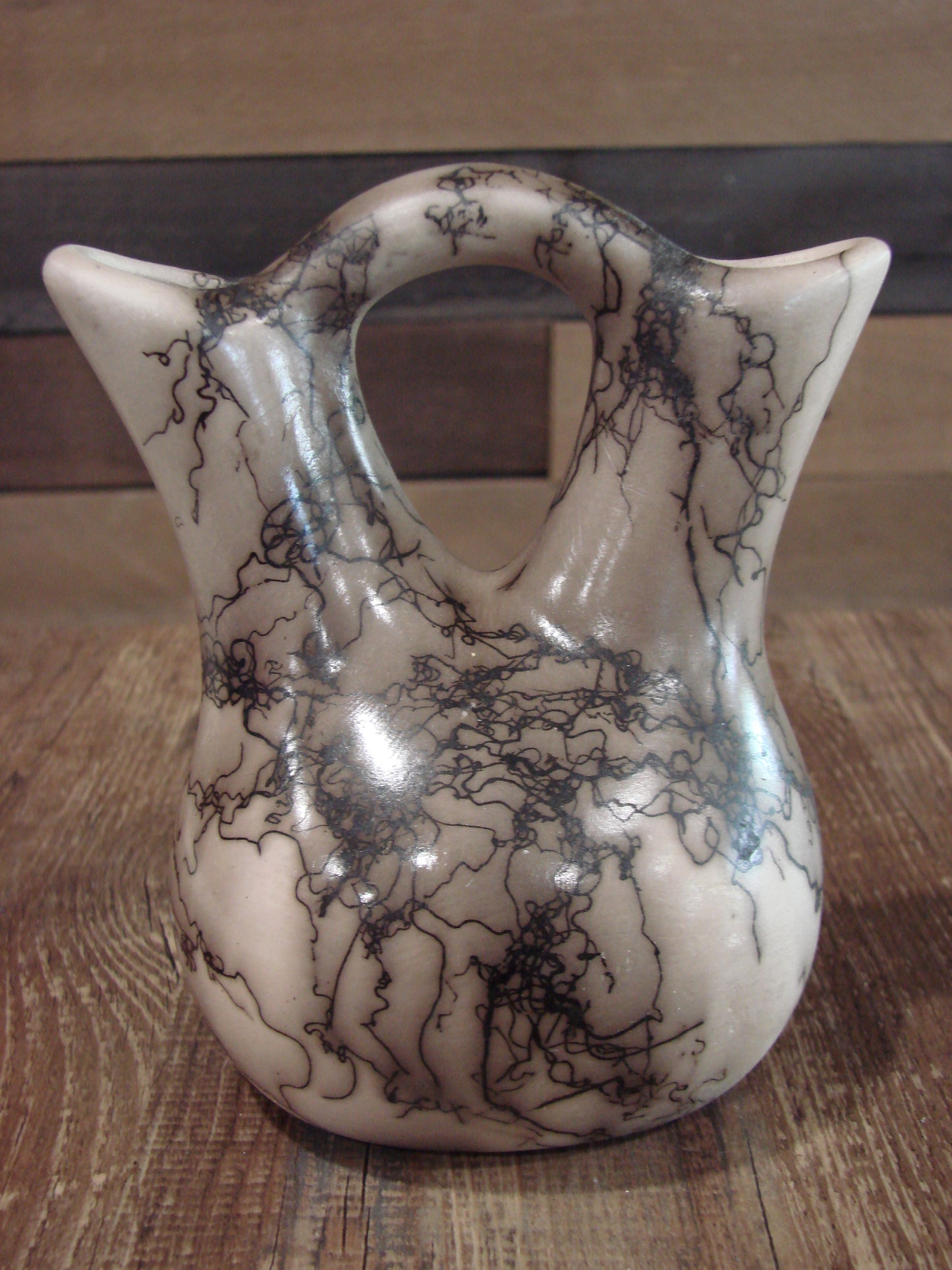 Native American Horse Hair Wedding Vase Pottery by Vail
