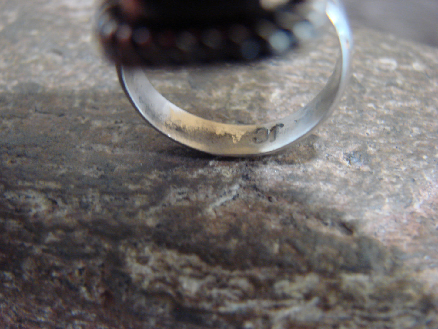 Native American Nickel Silver & Spiny Oyster Ring Size 7.5 - Cleveland