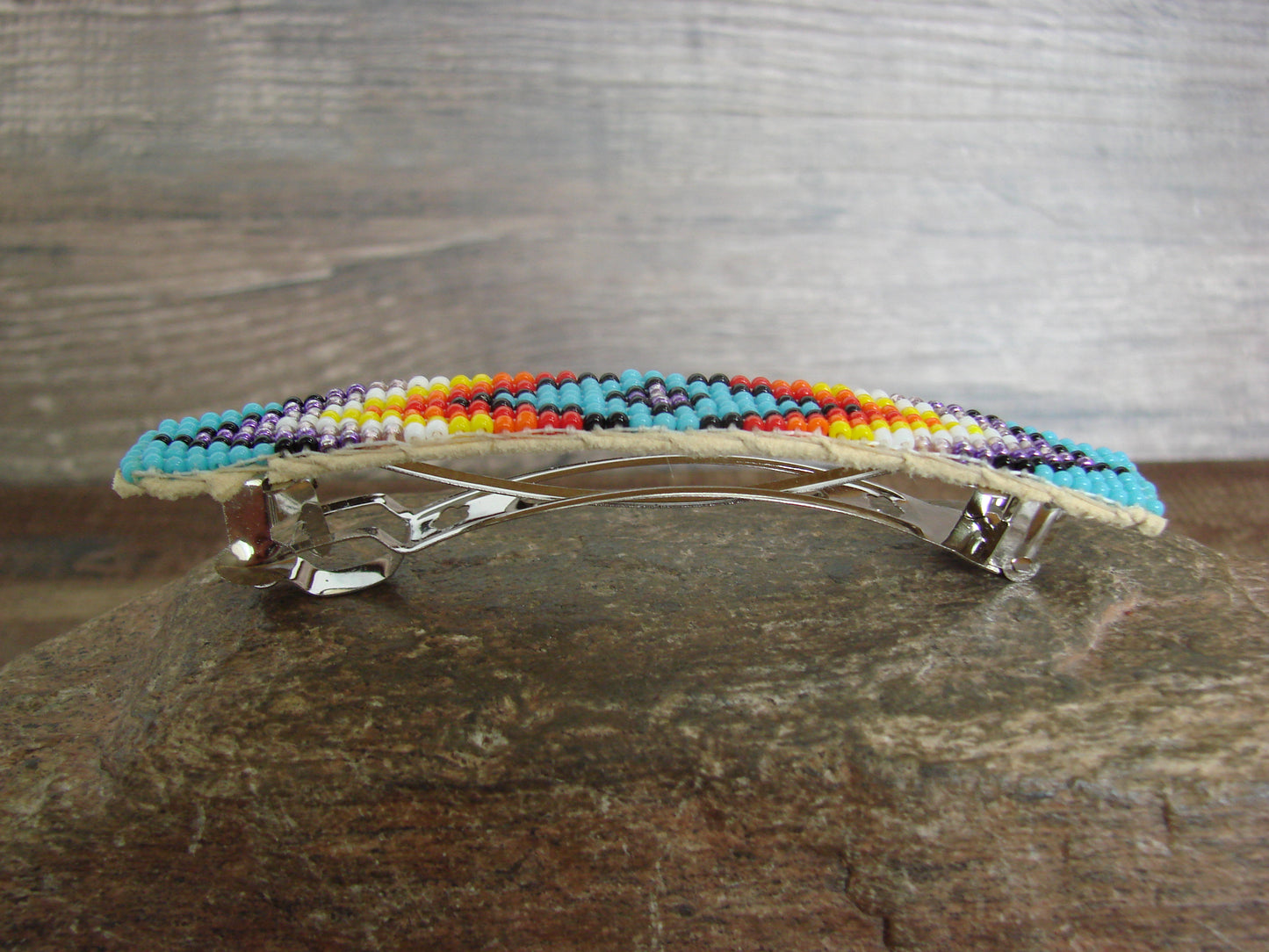 Native American Hand Beaded Hair Barrette by Cleveland