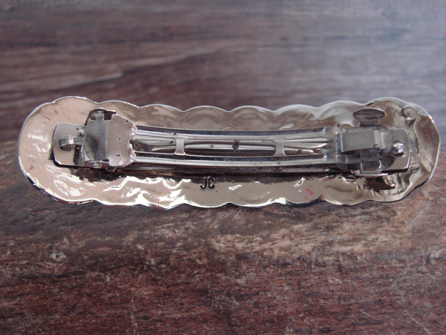 Native American Nickel Silver & Turquoise Hair Barrette by Cleveland