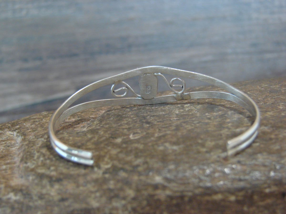SMALL Navajo Baby / Child Sterling Silver Pink Shell Bracelet by Lincoln