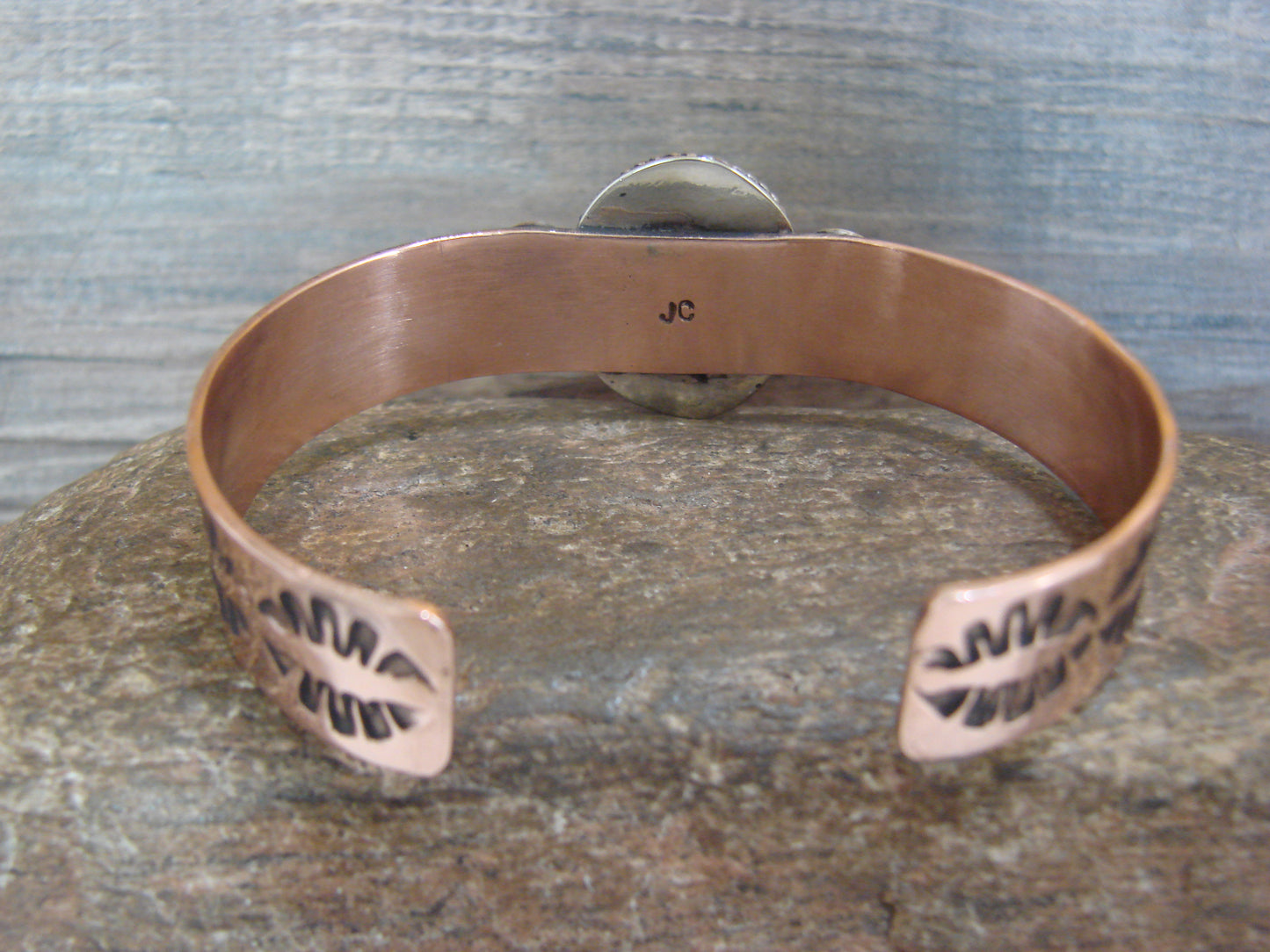 Native American Copper & Turquoise Bracelet by Cleveland