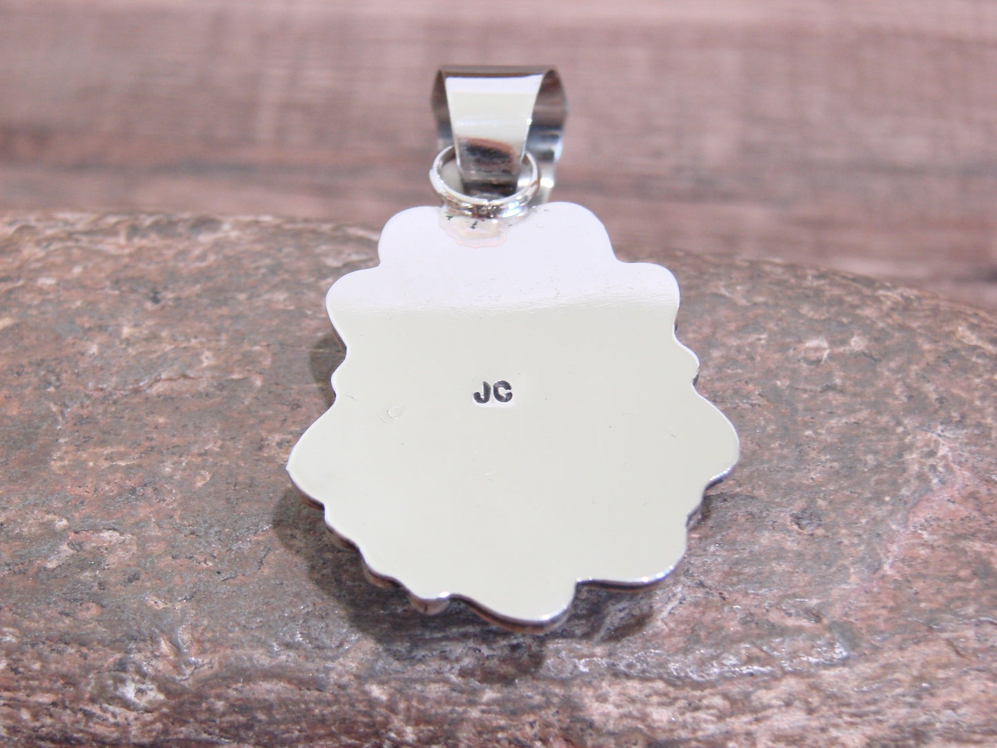 Native American Nickel Silver & Turquoise Pendant - Cleveland