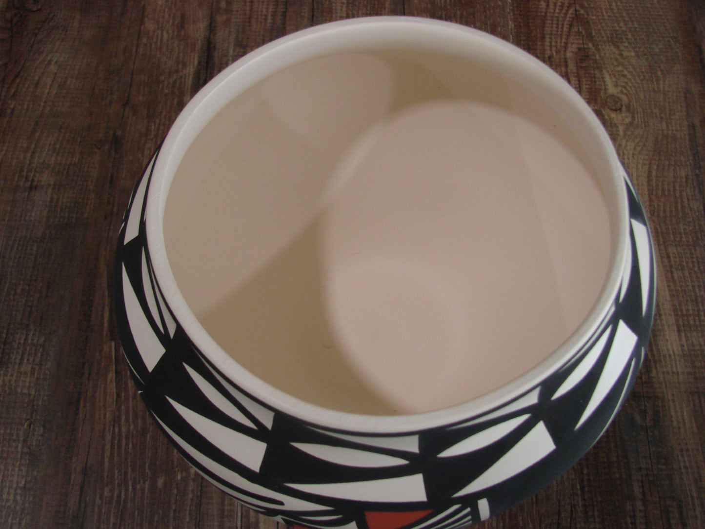 Native American Laguna Fine Line Hand Painted Pottery by B. Ortiz