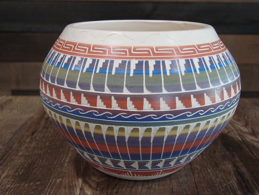 Native American Hand Etched & Hand Painted Pottery - Gilmore