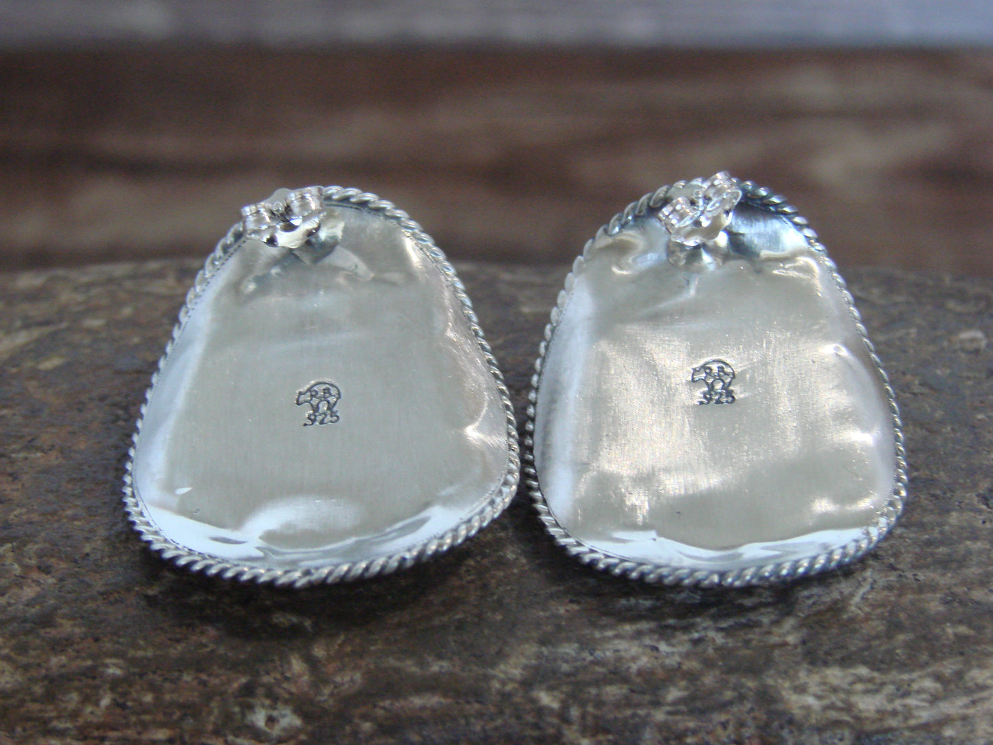 Native American Sterling Silver & Turquoise Cowgirl Hat Post Earrings - Platero