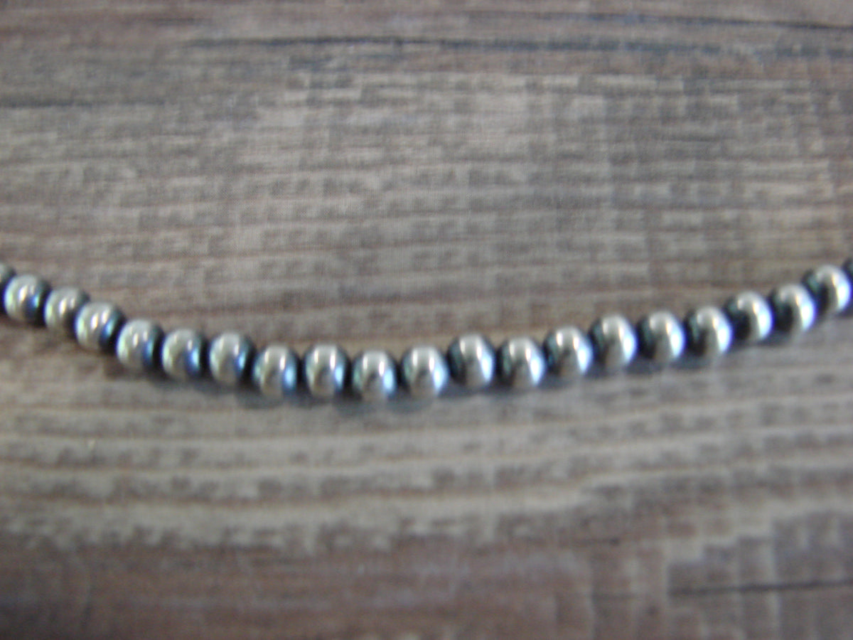 Native American Sterling Silver 4mm Navajo Pearl 22" Necklace Mariano