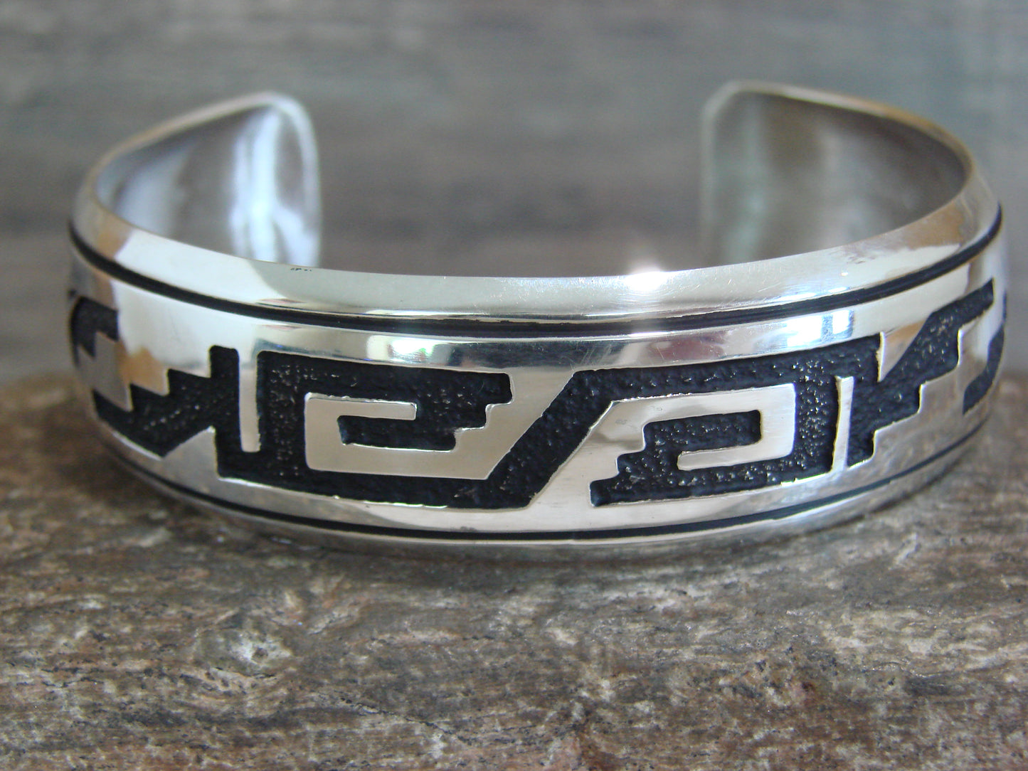 Native American Sterling Silver Petroglyph Bracelet by Singer