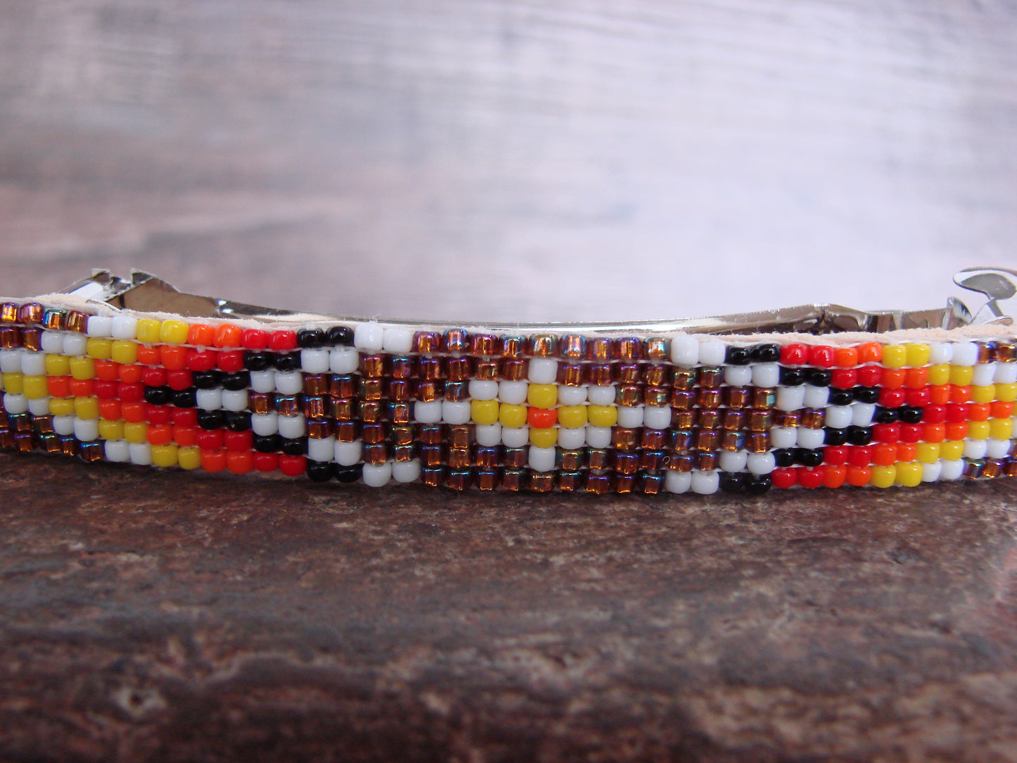 Native American Hand Beaded Hair Barrette by Cleveland