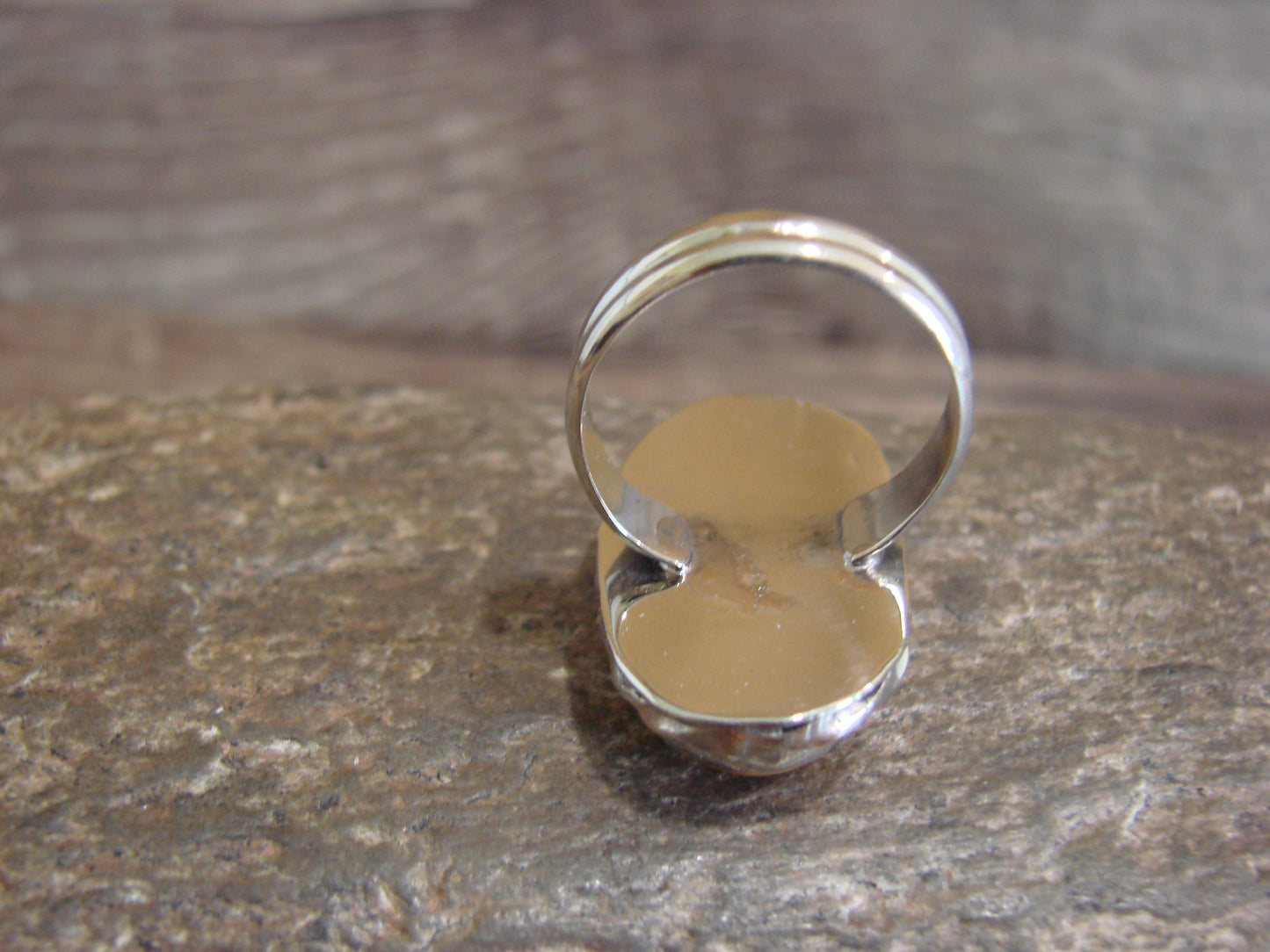 Native American Nickel Silver & Spiny Oyster Ring Size 7.5 - Cleveland