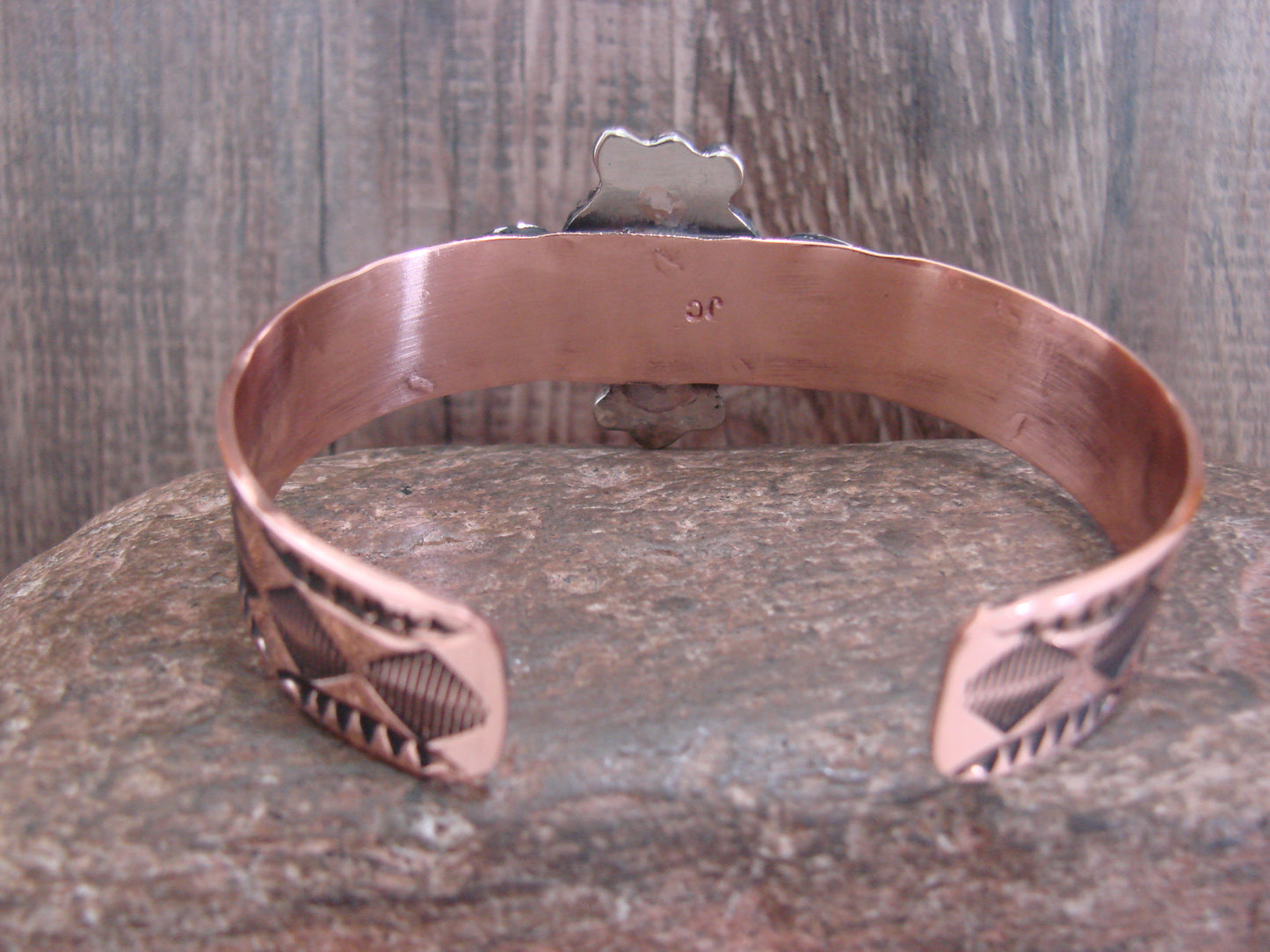 Native American Copper & Turquoise Bracelet by Cleveland