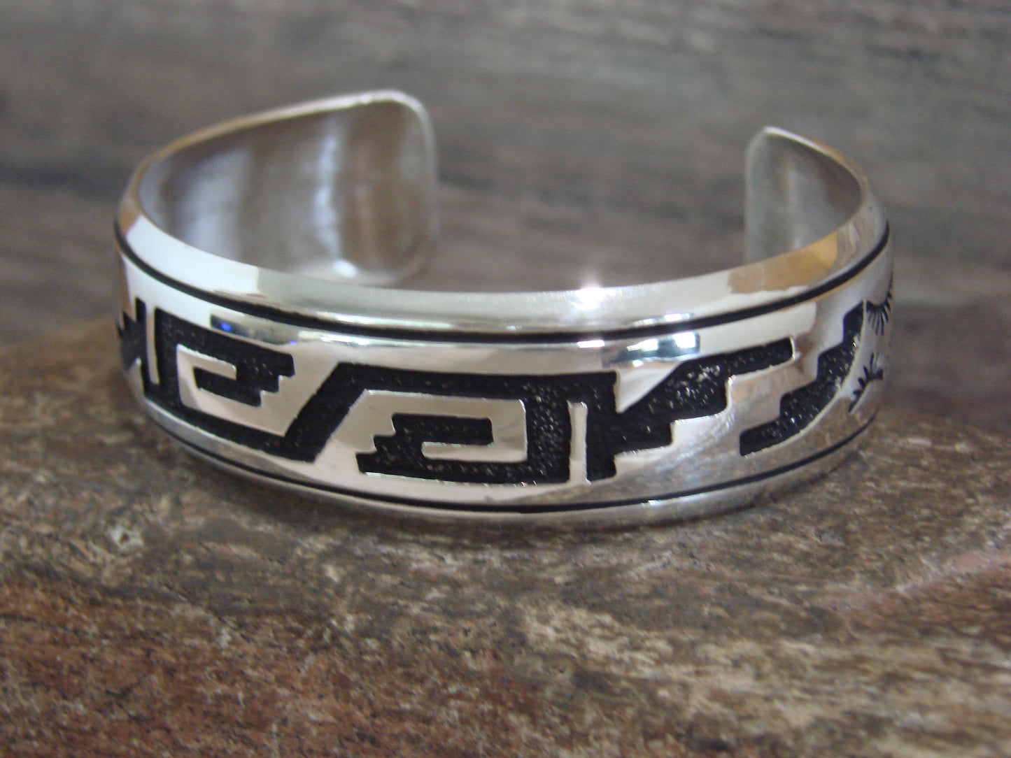 Native American Sterling Silver Petroglyph Bracelet by Singer