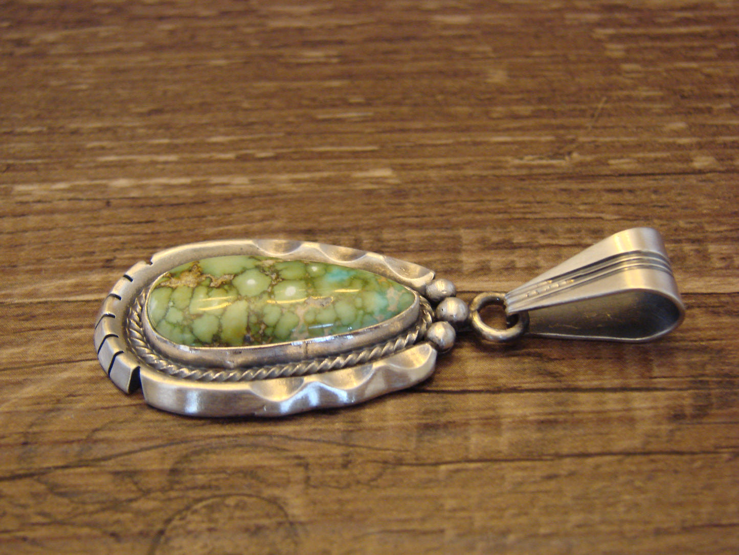 Native American Sterling Silver & Turquoise Pendant by Yellowhair