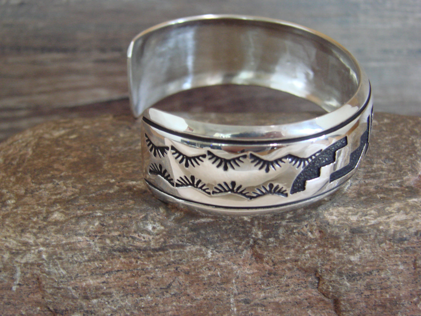 Native American Sterling Silver Petroglyph Bracelet by Singer