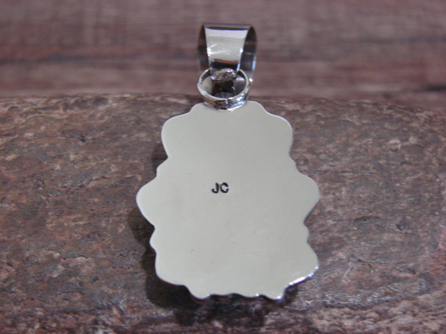 Native American Nickel Silver & Turquoise Pendant - Cleveland