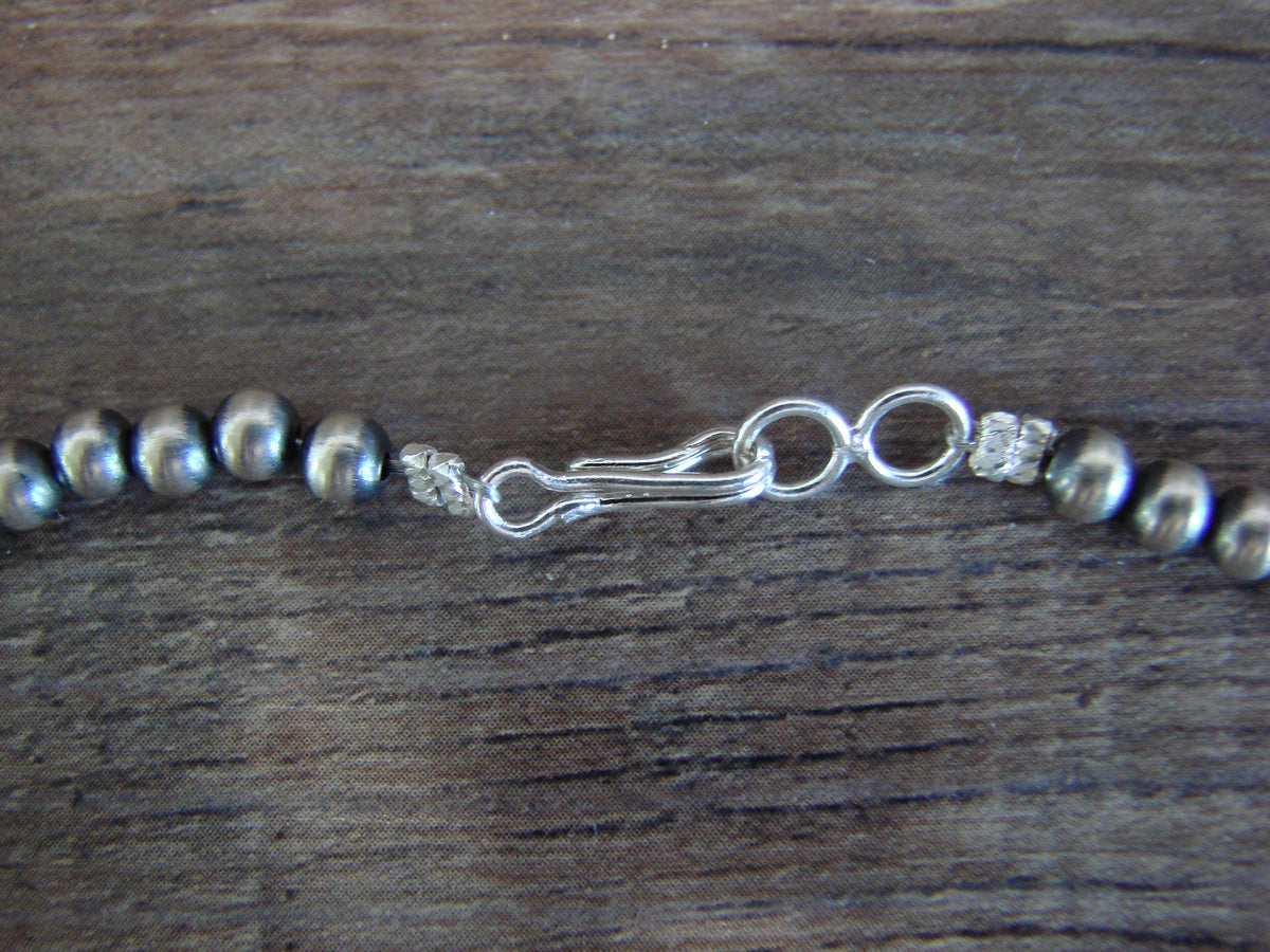 Native American Sterling Silver 4mm Navajo Pearl 22" Necklace Mariano