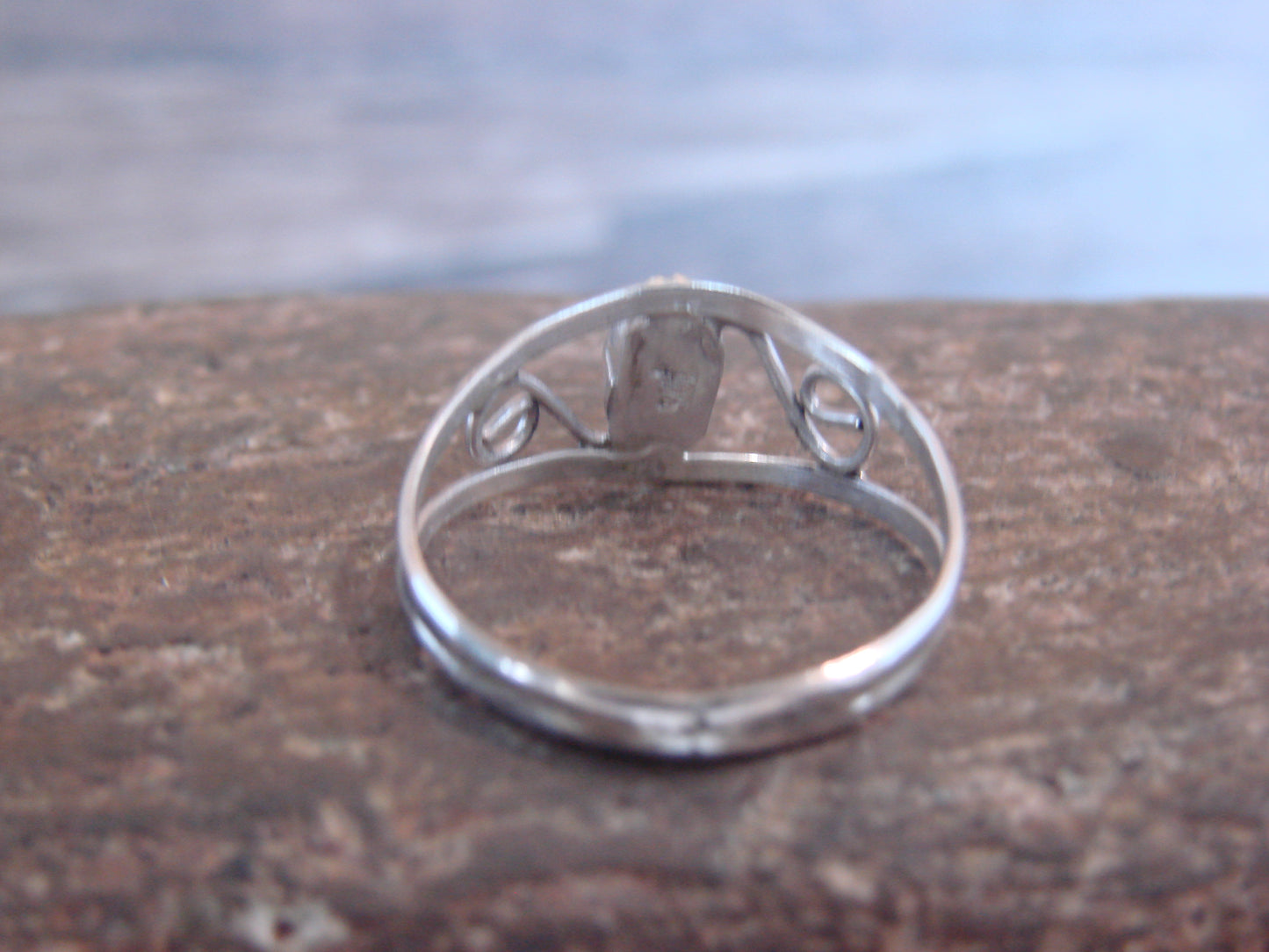 Native American Sterling Silver & Malachite Ring Size 8 by Lincoln