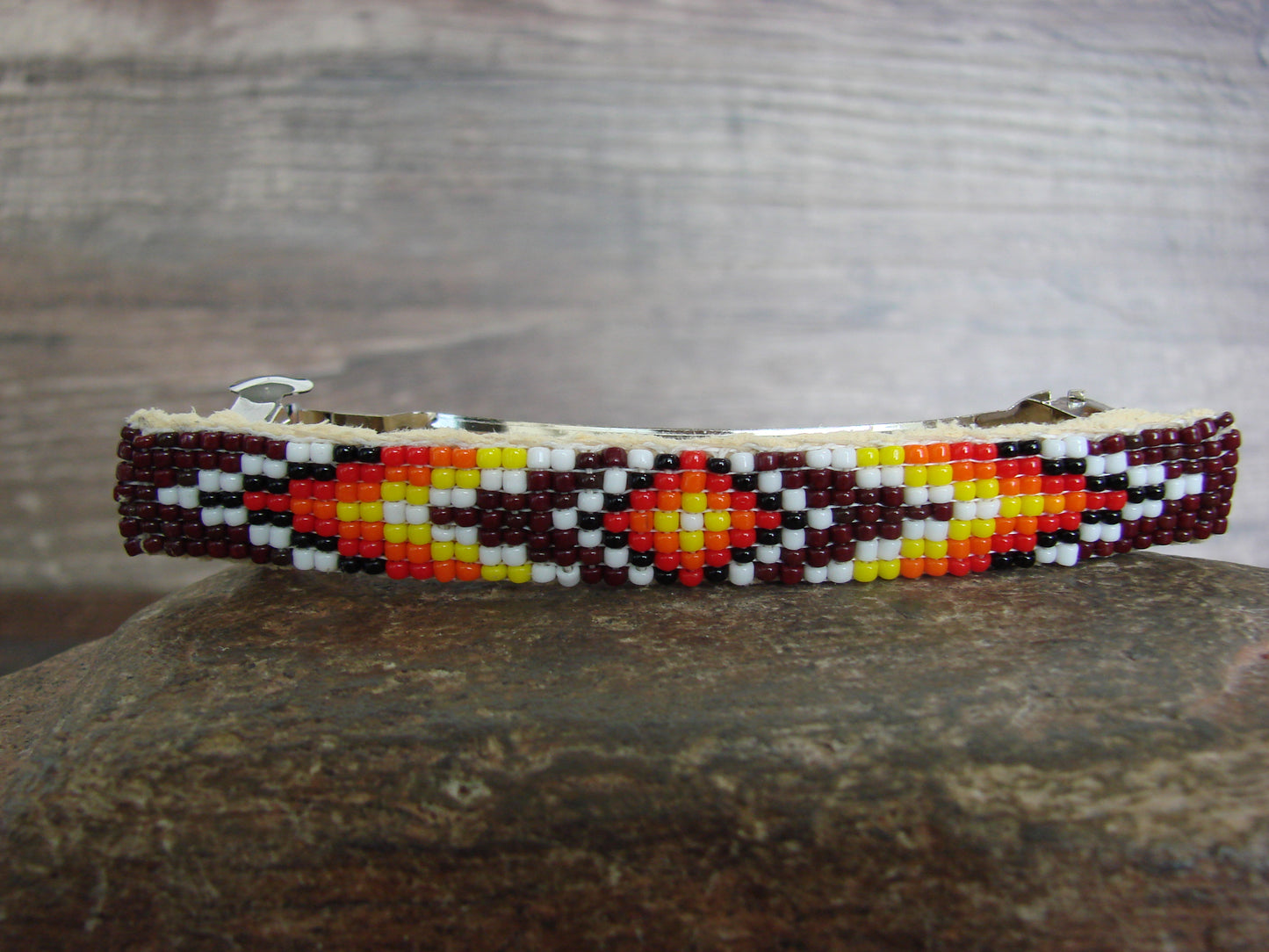Native American Hand Beaded Hair Barrette by Cleveland