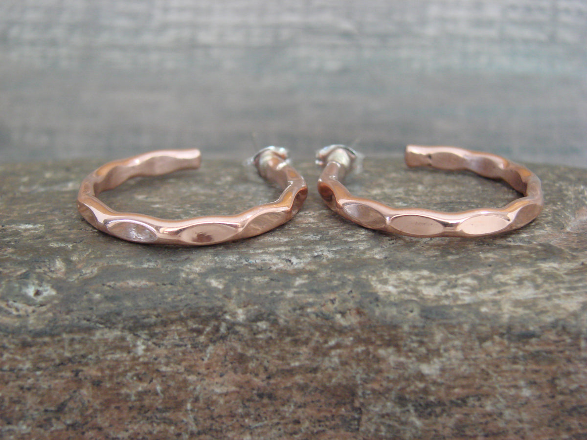 Native American Copper Hoop Earrings - Tahe