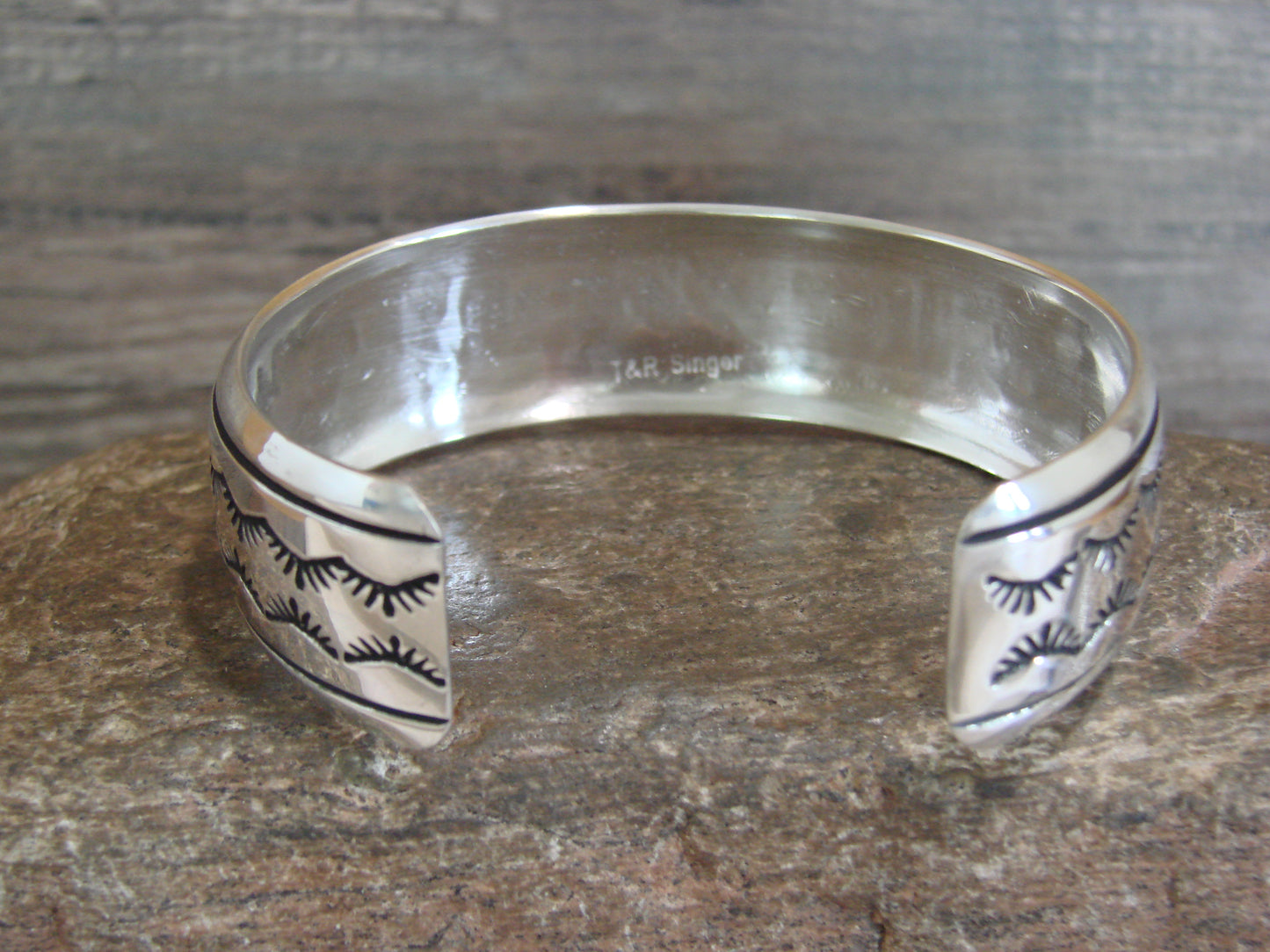Native American Sterling Silver Petroglyph Bracelet by Singer