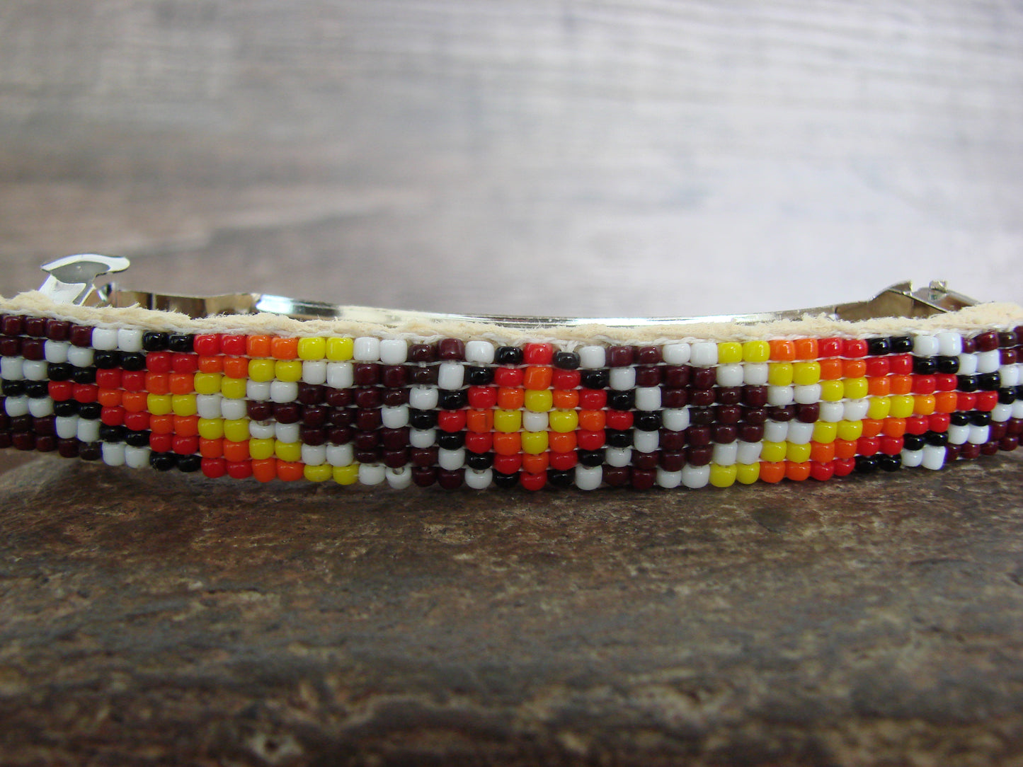 Native American Hand Beaded Hair Barrette by Cleveland