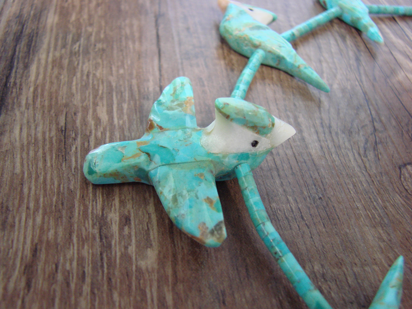 Hand Carved Turquoise Blue Jay Fetish Necklace - Matt Mitchell