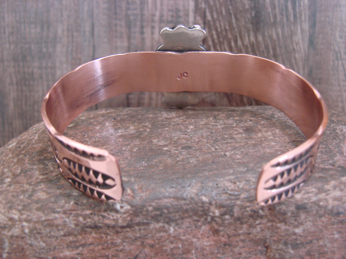 Native American Copper & Turquoise Bracelet by Cleveland