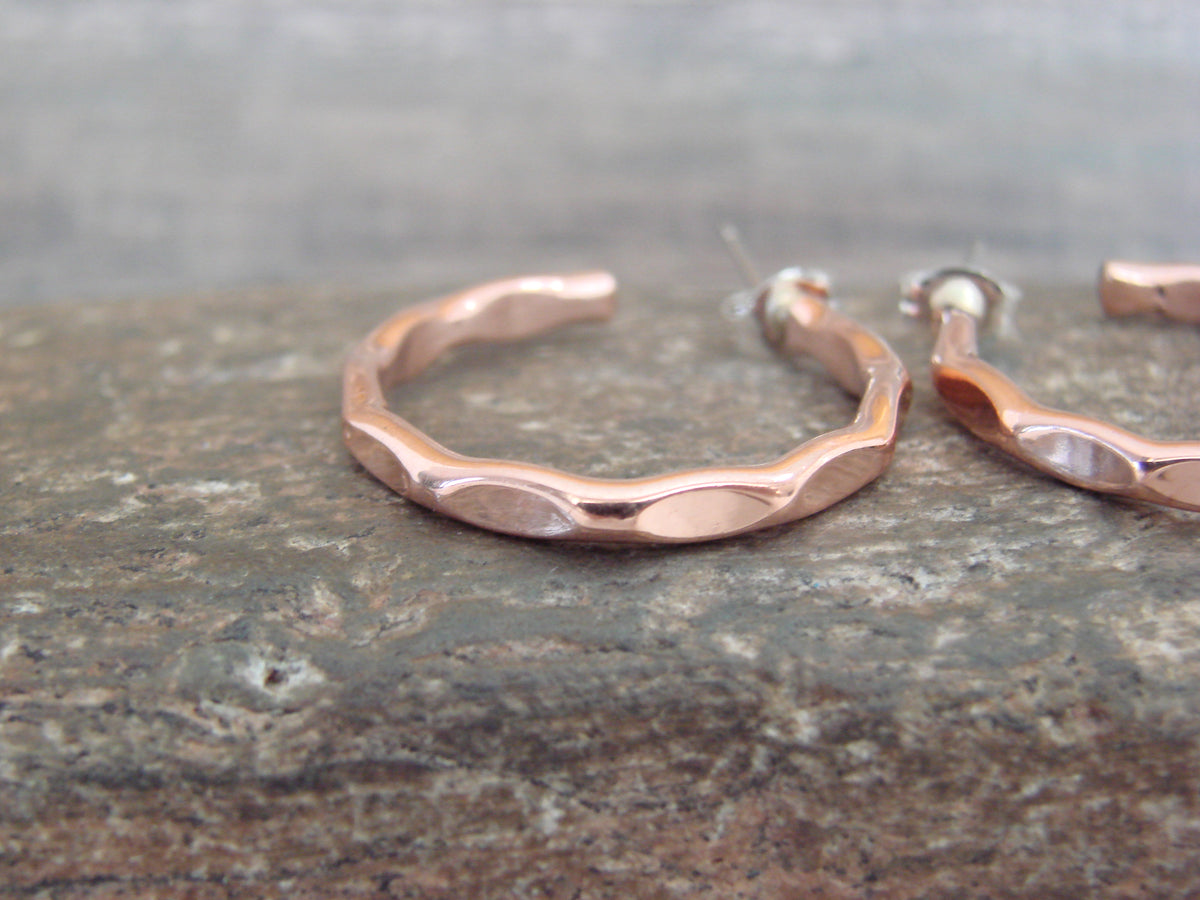 Native American Copper Hoop Earrings - Tahe