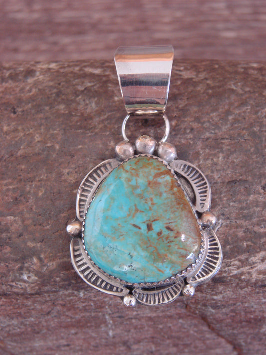 Native American Sterling Silver & Turquoise Pendant - Cleveland