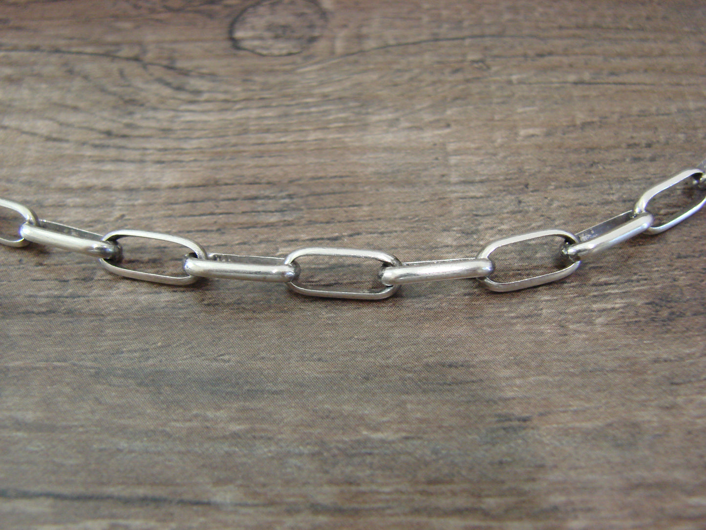 Native American 23" Sterling Silver Chain Link Necklace - Shirley